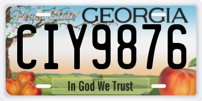 GA license plate CIY9876