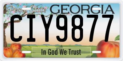 GA license plate CIY9877