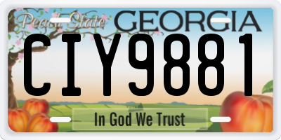 GA license plate CIY9881