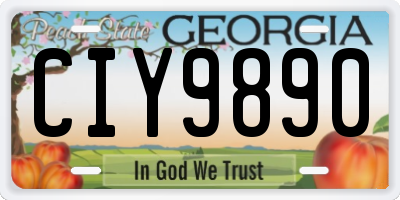 GA license plate CIY9890