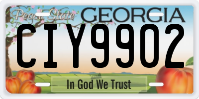 GA license plate CIY9902