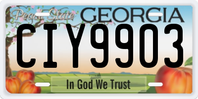 GA license plate CIY9903