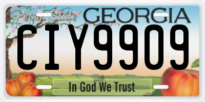 GA license plate CIY9909