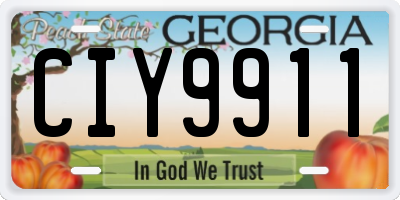 GA license plate CIY9911