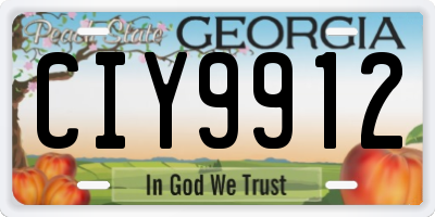 GA license plate CIY9912
