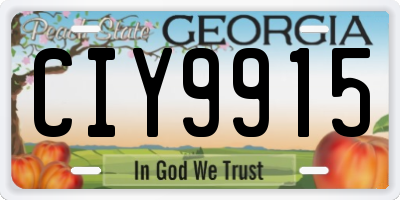 GA license plate CIY9915