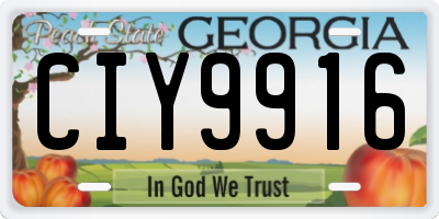 GA license plate CIY9916