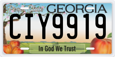 GA license plate CIY9919