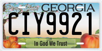 GA license plate CIY9921