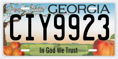 GA license plate CIY9923