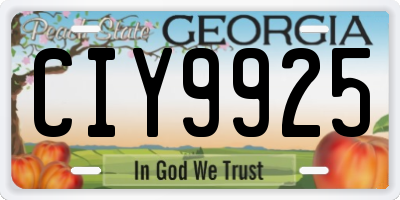 GA license plate CIY9925