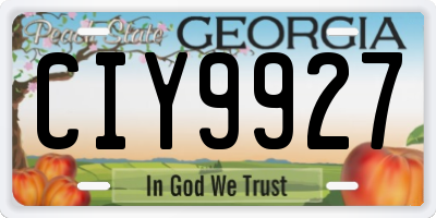 GA license plate CIY9927