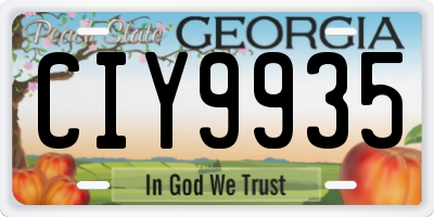 GA license plate CIY9935