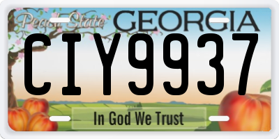 GA license plate CIY9937