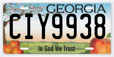 GA license plate CIY9938