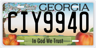 GA license plate CIY9940