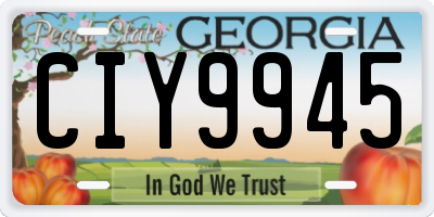 GA license plate CIY9945