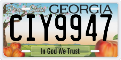GA license plate CIY9947