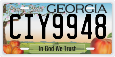 GA license plate CIY9948