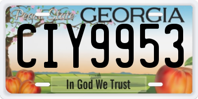 GA license plate CIY9953