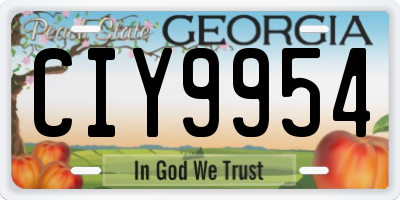 GA license plate CIY9954