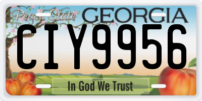 GA license plate CIY9956