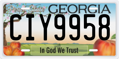 GA license plate CIY9958