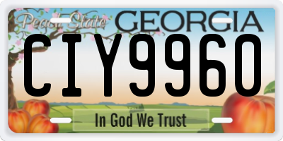 GA license plate CIY9960