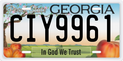 GA license plate CIY9961