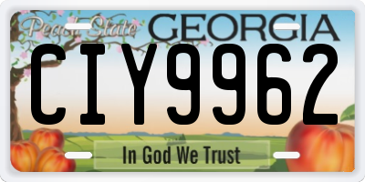 GA license plate CIY9962