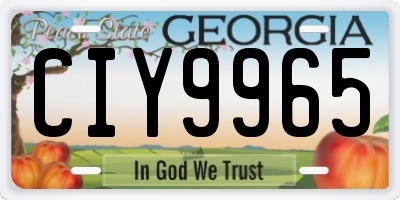 GA license plate CIY9965