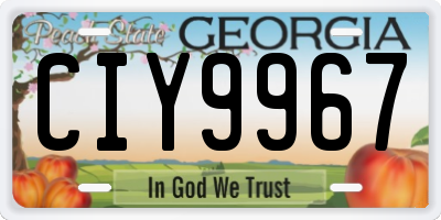 GA license plate CIY9967