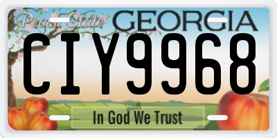 GA license plate CIY9968