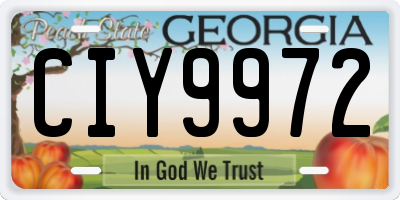GA license plate CIY9972