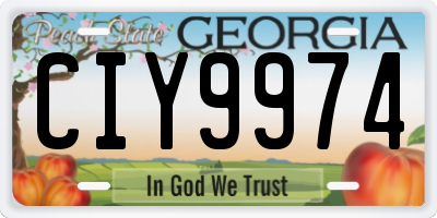 GA license plate CIY9974