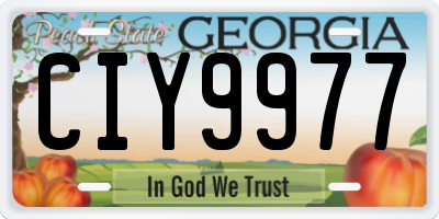 GA license plate CIY9977