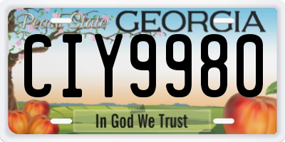 GA license plate CIY9980