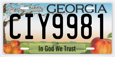 GA license plate CIY9981
