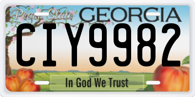 GA license plate CIY9982