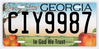GA license plate CIY9987