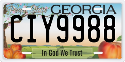 GA license plate CIY9988