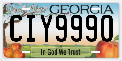 GA license plate CIY9990