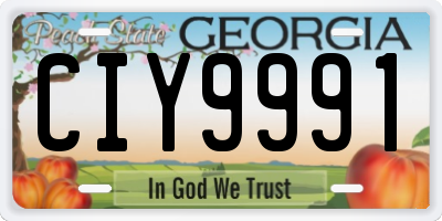 GA license plate CIY9991