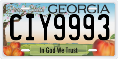 GA license plate CIY9993