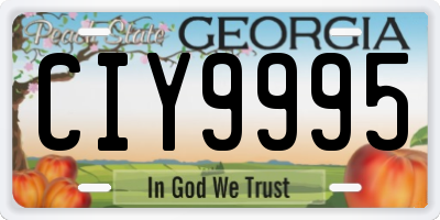 GA license plate CIY9995