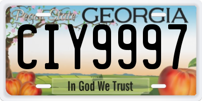 GA license plate CIY9997