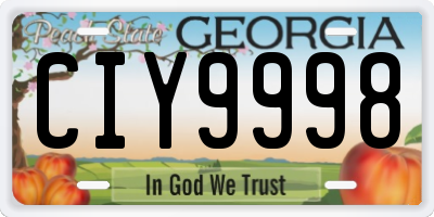 GA license plate CIY9998