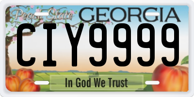 GA license plate CIY9999