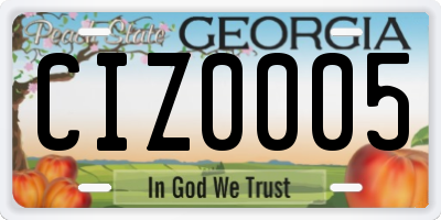 GA license plate CIZ0005