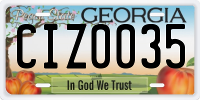 GA license plate CIZ0035